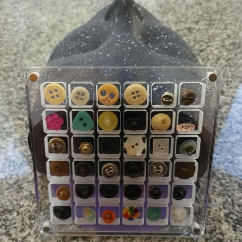 Acrylic Magnetic Seashell Display Box, Seashell Storage Box Display Case Decorative Seashell Starfish Trinket, Small Craft Organizers Container for Bead, Nail, Jewelry, Square-36 Grid in Saudi Arabia