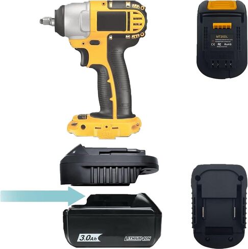for Dewalt to Milwaukee Adapter, Battery Adapter for DeWalt 20V&60V Lithium Battery Convert to for Milwaukee M18 18V lithium ion battery M18 Battery Use for Milwaukee M18 18V Cordless Power Tool in Kuwait