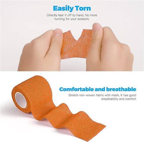 Smiley Face Self Adhesive Bandage Wrap Animal Cohesive Bandage Self Adherent Wrap First Aid Tape for Dogs Cats Horses Birds & Wrist Healing Ankle Sprain 8 Rolls, 2 Inch in Saudi Arabia
