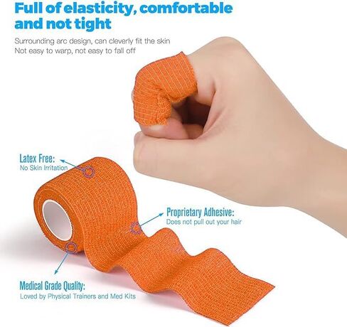 Smiley Face Self Adhesive Bandage Wrap Animal Cohesive Bandage Self Adherent Wrap First Aid Tape for Dogs Cats Horses Birds & Wrist Healing Ankle Sprain 8 Rolls, 2 Inch in Saudi Arabia