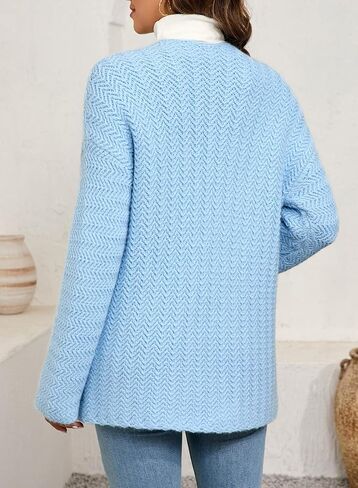 SHEWIN Women's Open Front Sweater Cardigan Casual Long Sleeve Knit Lightweight Outwear Coat in Saudi Arabia