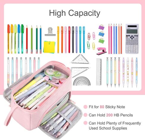 Pencil Case Large Pencil Pouch for Girls, Aesthetic Pencil Box Pencil Bag Organizer for School Student Office Supplies, Back to School Supplies Gifts(Purple Color) in Saudi Arabia