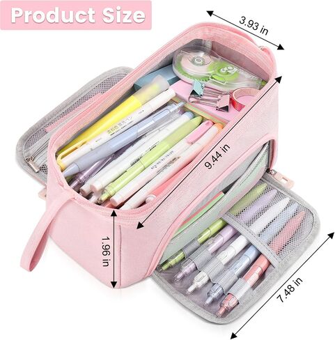 Pencil Case Large Pencil Pouch for Girls, Aesthetic Pencil Box Pencil Bag Organizer for School Student Office Supplies, Back to School Supplies Gifts(Purple Color) in Saudi Arabia