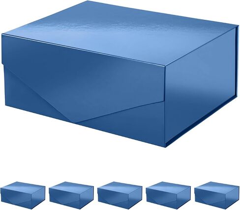 PACKHOME 6 Gift Boxes 9x6.5x3.8 Inches, Bridesmaid Boxes, Rectangle Collapsible Boxes with Magnetic Lids for Gift Packaging (Matte White, Grain Texture) in Saudi Arabia
