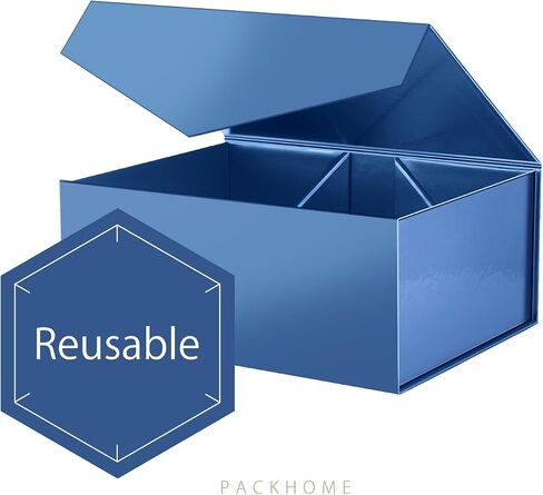 PACKHOME 6 Gift Boxes 9x6.5x3.8 Inches, Bridesmaid Boxes, Rectangle Collapsible Boxes with Magnetic Lids for Gift Packaging (Matte White, Grain Texture) in Saudi Arabia