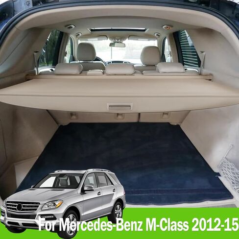 غطاء الحمولة لسيارة Mercedes Benz ML 2015 2014 2013 2012 GLE 2016 2017 2018 2019 غطاء صندوق السيارة بدون أي فجوة غطاء أمان صندوق السيارة الخلفي غطاء حماية للسيارة، أسود in Kuwait