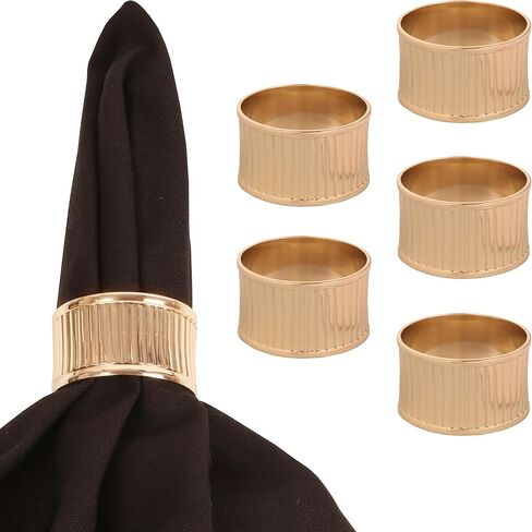 Gorgeous Beautifully Handcrafted Floral Large Size Gold Color Party Dining Table Napkin Holders (Set Of 6) in Saudi Arabia