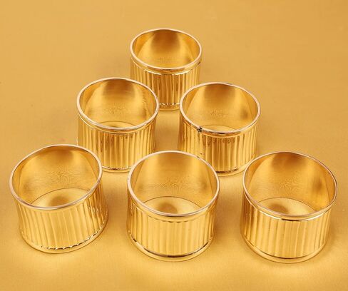 Gorgeous Beautifully Handcrafted Floral Large Size Gold Color Party Dining Table Napkin Holders (Set Of 6) in Saudi Arabia