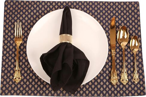 Gorgeous Beautifully Handcrafted Floral Large Size Gold Color Party Dining Table Napkin Holders (Set Of 6) in Saudi Arabia