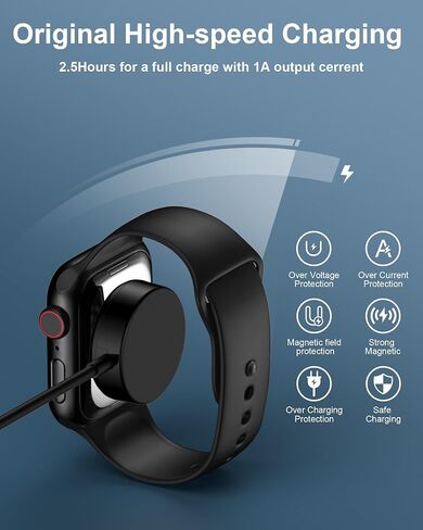 Wireless iWatch Charger Cable for Newest Apple Watch Series Ultra 9 8 7 6 5 4 3 SE, Magnetic i Watch Fast Charging Cord 3ft Portable Pad Dock Stand for Apple smartwatch 38/40/41/42/44/45mm Cargador in Saudi Arabia