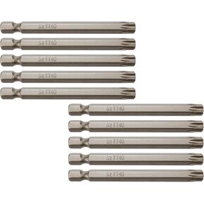 TT8 Torx Head Screwdriver Bit Set,1/4-Inch Hex Shank 3"/75mm Long S2 Steel Magnetic Security Screw Driver Kit Tools(10pcs)