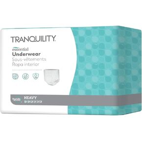Tranquility Essential Adult Absorbent Underwear, Pull On with Tear Away Seams, Heavy Absorbency, Large (44"-54") - 18 ct (Pack of 4)