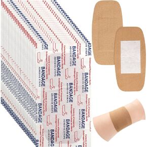 Sinmoe 100 Pcs Large Bandages Big Flexible Adhesive Bandages Wound Care Latex Free Fabric Bandages for Care and Protect Wounds, 2 x 4 Inch (Fluorescent Color,Solid)