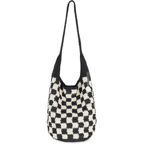 The Sak Crochet Craze 120 Hobo, Large Shoulder Purse with Single Strap, Denim
