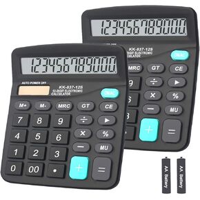 Calculators, BESTWYA 12-Digit Dual Power Handheld Desktop Calculator with Large LCD Display Big Sensitive Button … (5 Silver,New) in Kuwait