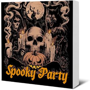 Halloween Decorations Black Cat Decor Halloween Scary Table Wooden Block Sign Home Indoor Decor 5 x 5 Inches