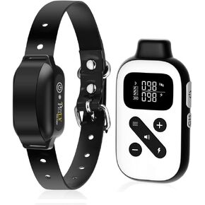 PetJoy Shock Collar for Large Dogs, Bark Collar with Remote, Bark and Training Collar 2 in 1, Auto Bark Collar - Shock, Vibration, Beep and Auto Mode (Level 1-5), Remote Range 2800 Ft