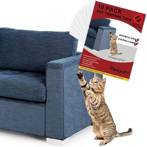 Anti Cat Scratch Furniture Protectors, 16 Pack Single Side Thick Couch Sofa Protector from Cats Claws, Self-Adhesive Cat Tape Clear Cat Scratch Scratching Deterrent Guard Shield for Furniture