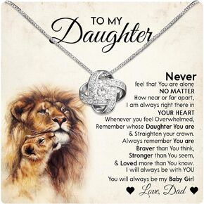 To My Daughter Necklace from Dad with Heartfelt Message & Elegant Box, Father Daughter Gifts from Dad, Birthday Gift for Daughter Adult, Father Daughter Necklace, Daddy Daughter Gifts for My Daughter