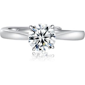 MDFUN 0.5/1/2CT مويسانيتي خاتم الخطوبة والزفاف للنساء، 925 الفضة الاسترليني 18 قيراط مطلي بالذهب الأبيض مويسانيتي حلقات مفتوحة قابلة للتعديل خاتم الخلود in Kuwait