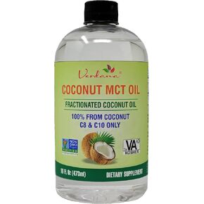 Verdana MCT Oil, Fractionated, 100% from Coconut - Kosher Food Grade, Vegan, NON-GMO - Great for Keto and Paleo Diet - 16 Fl Oz