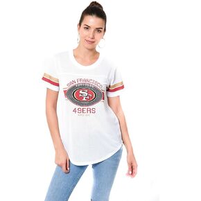 Ultra Game NFL Women's Soft Mesh Varsity Stripe T-Shirt