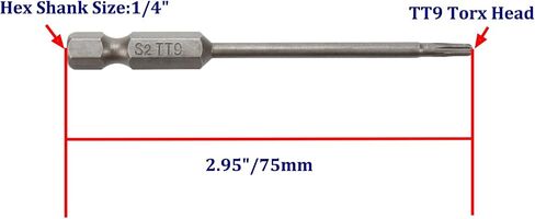 TT8 Torx Head Screwdriver Bit Set,1/4-Inch Hex Shank 3"/75mm Long S2 Steel Magnetic Security Screw Driver Kit Tools(10pcs) in Saudi Arabia