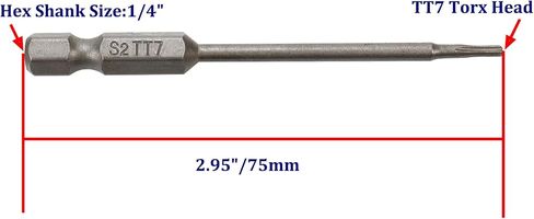 TT8 Torx Head Screwdriver Bit Set,1/4-Inch Hex Shank 3"/75mm Long S2 Steel Magnetic Security Screw Driver Kit Tools(10pcs) in Saudi Arabia
