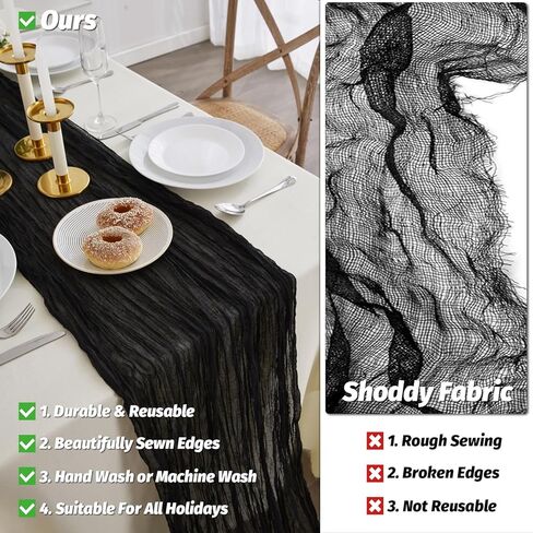 Nialnant 6 حزمة مفرش طاولة من القماش القطني الوردي الفاتح بطول 6.10 قدم، مفارش طاولة من الشاش لحفلات الزفاف، وحفلات أعياد الميلاد، وديكور طاولة عيد الفصح in Kuwait