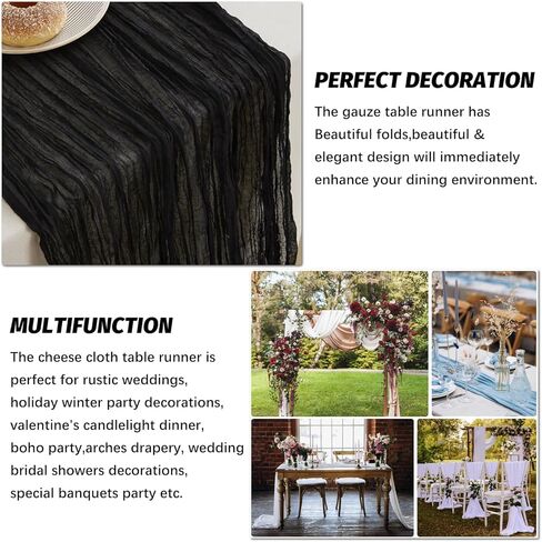 Nialnant 6 حزمة مفرش طاولة من القماش القطني الوردي الفاتح بطول 6.10 قدم، مفارش طاولة من الشاش لحفلات الزفاف، وحفلات أعياد الميلاد، وديكور طاولة عيد الفصح in Kuwait