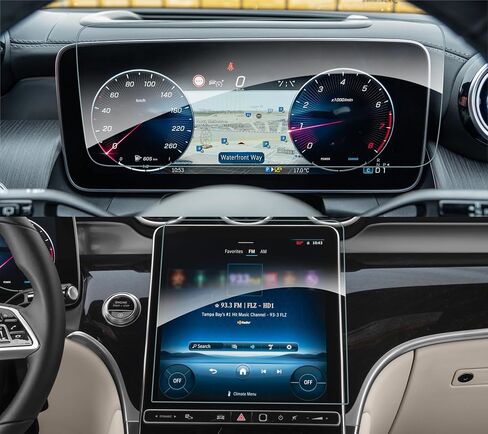 واقي شاشة SHAOHAO 2024 GLC 300 لعام 2023 2024 Mercedes-Benz GLC 300/2022-2024 C Class W206 C250 C300 واقي شاشة 11.9 بوصة شاشة تعمل باللمس مضادة للانعكاس GLC 300 C300 2024 ملحقات in Kuwait
