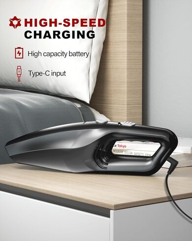 TEMOLA Handheld Vacuum Cordless, 12000Pa Car Vacuum Portable Cordless with Brushless Motor, 0.8lbs Lightweight Handheld Car Vacuum Cleaner, Car Accessories for Women Home Pet Office Car in Saudi Arabia
