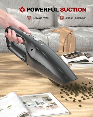 TEMOLA Handheld Vacuum Cordless, 12000Pa Car Vacuum Portable Cordless with Brushless Motor, 0.8lbs Lightweight Handheld Car Vacuum Cleaner, Car Accessories for Women Home Pet Office Car in Saudi Arabia