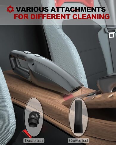 TEMOLA Handheld Vacuum Cordless, 12000Pa Car Vacuum Portable Cordless with Brushless Motor, 0.8lbs Lightweight Handheld Car Vacuum Cleaner, Car Accessories for Women Home Pet Office Car in Saudi Arabia