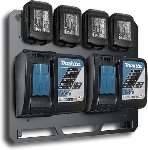 FETESNICE Wall Mount for Makita Battery Holder and DC18RD DC18RC Charger,6mm thick mount for Makita Charger,Perfect Organization for Your Makita 14.4V/18V Tools and Accessories in Saudi Arabia