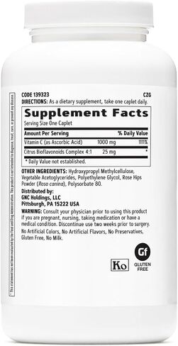 GNC Vitamin C 1000 with Bioflavonoids and Rose Hips Timed Release 180 Tablets in Saudi Arabia