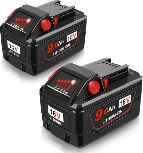 18V 9.0 Ah 48-11-1880 High Output Replacement Battery Compatible with Milwaukee M18 Batteries 48-11-1860 48-11-1850 48-11-1852 4 Pack 2024 New Version in Saudi Arabia