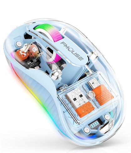 ماوس لاسلكي جميل، ماوس بلوتوث شفاف مزود بمستقبل USB ونوع C لجهاز MacBook/ipad/الكمبيوتر المحمول، ماوس محمول صامت قابل لإعادة الشحن للفتيات والنساء بأيدي صغيرة in Kuwait
