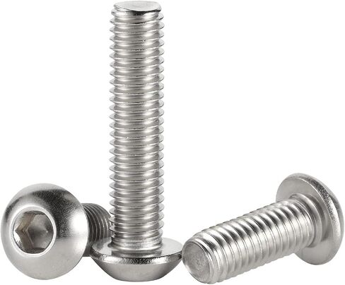 M5*14 Button Head Socket Cap Bolts Screws, carbon steel, Allen Hex Drive, Fully Machine Thread, Bright Finish, Pack of 50，Black in Saudi Arabia