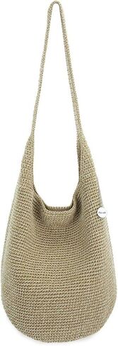 The Sak Crochet Craze 120 Hobo, Large Shoulder Purse with Single Strap, Denim in Kuwait
