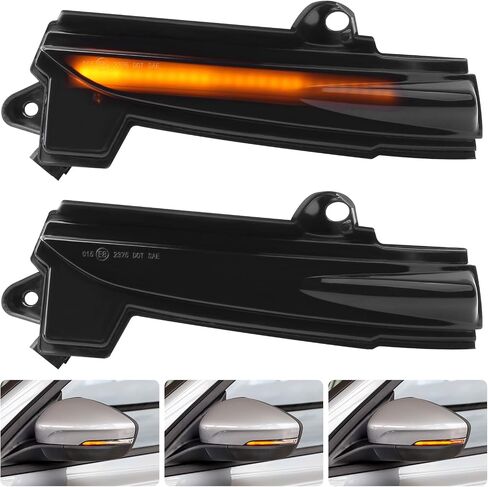 [2pcs] Side Mirror Turn Signal Lights for Ford Fiesta ST MK7 B-Max 2008-2017 Replacement# 1748313/1748314 Sequential Dynamic Mirror Turn Signal Lights Assemely-Smoked Lens in Saudi Arabia