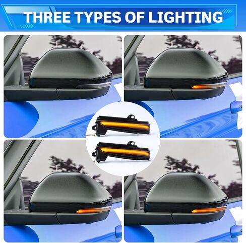 [2pcs] Side Mirror Turn Signal Lights for Ford Fiesta ST MK7 B-Max 2008-2017 Replacement# 1748313/1748314 Sequential Dynamic Mirror Turn Signal Lights Assemely-Smoked Lens in Saudi Arabia