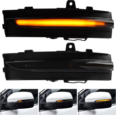 [2pcs] Side Mirror Turn Signal Lights for Ford Fiesta ST MK7 B-Max 2008-2017 Replacement# 1748313/1748314 Sequential Dynamic Mirror Turn Signal Lights Assemely-Smoked Lens in Kuwait