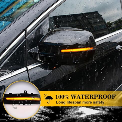 [2pcs] Side Mirror Turn Signal Lights for Ford Fiesta ST MK7 B-Max 2008-2017 Replacement# 1748313/1748314 Sequential Dynamic Mirror Turn Signal Lights Assemely-Smoked Lens in Kuwait