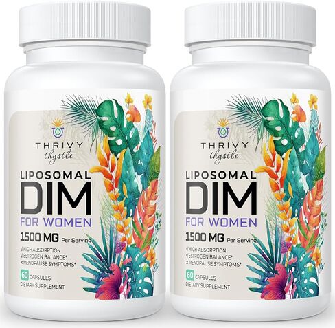 Liposomal DIM Supplement - Diindolylmethane for Women - Estrogen Supplements Contains 400 mg DIM, Vitamin E, Evening Primrose - DIM Complex Suitable for Vegetarians (1 Pack) in Saudi Arabia
