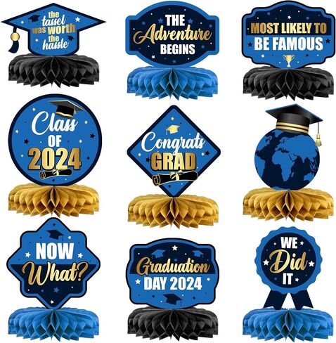 KatchOn, Red and Black Graduation Centerpieces 2024 - Pack of 9 | Graduation Centerpieces Class of 2024 for Red and Gold Graduation Decorations Class of 2024 | Graduation Centerpieces for Tables Décor in Saudi Arabia