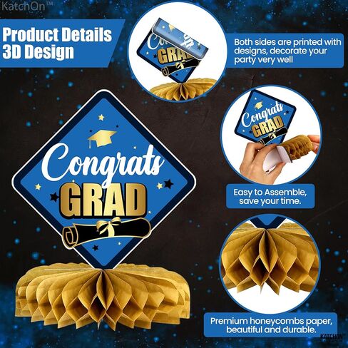 KatchOn, Red and Black Graduation Centerpieces 2024 - Pack of 9 | Graduation Centerpieces Class of 2024 for Red and Gold Graduation Decorations Class of 2024 | Graduation Centerpieces for Tables Décor in Saudi Arabia