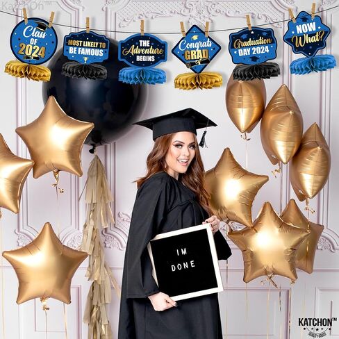 KatchOn, Red and Black Graduation Centerpieces 2024 - Pack of 9 | Graduation Centerpieces Class of 2024 for Red and Gold Graduation Decorations Class of 2024 | Graduation Centerpieces for Tables Décor in Saudi Arabia