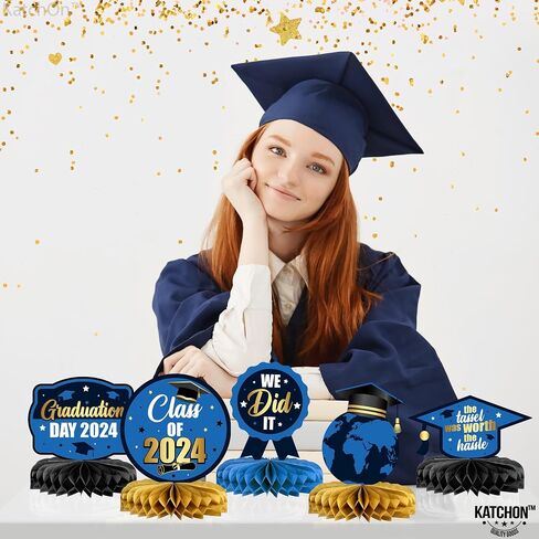 KatchOn, Red and Black Graduation Centerpieces 2024 - Pack of 9 | Graduation Centerpieces Class of 2024 for Red and Gold Graduation Decorations Class of 2024 | Graduation Centerpieces for Tables Décor in Saudi Arabia