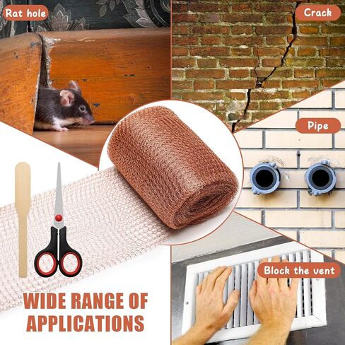 Copper Mesh Roll for Mice Rodent Repellent, 100% Copper Mesh Roll (5 in x 50 ft)- Perfect for Hole Blocking, Gardening, Sturdy and Durable Copper Mesh Rodent Control in Saudi Arabia